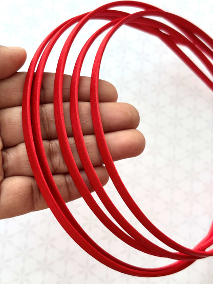 Red Satin Hairbands