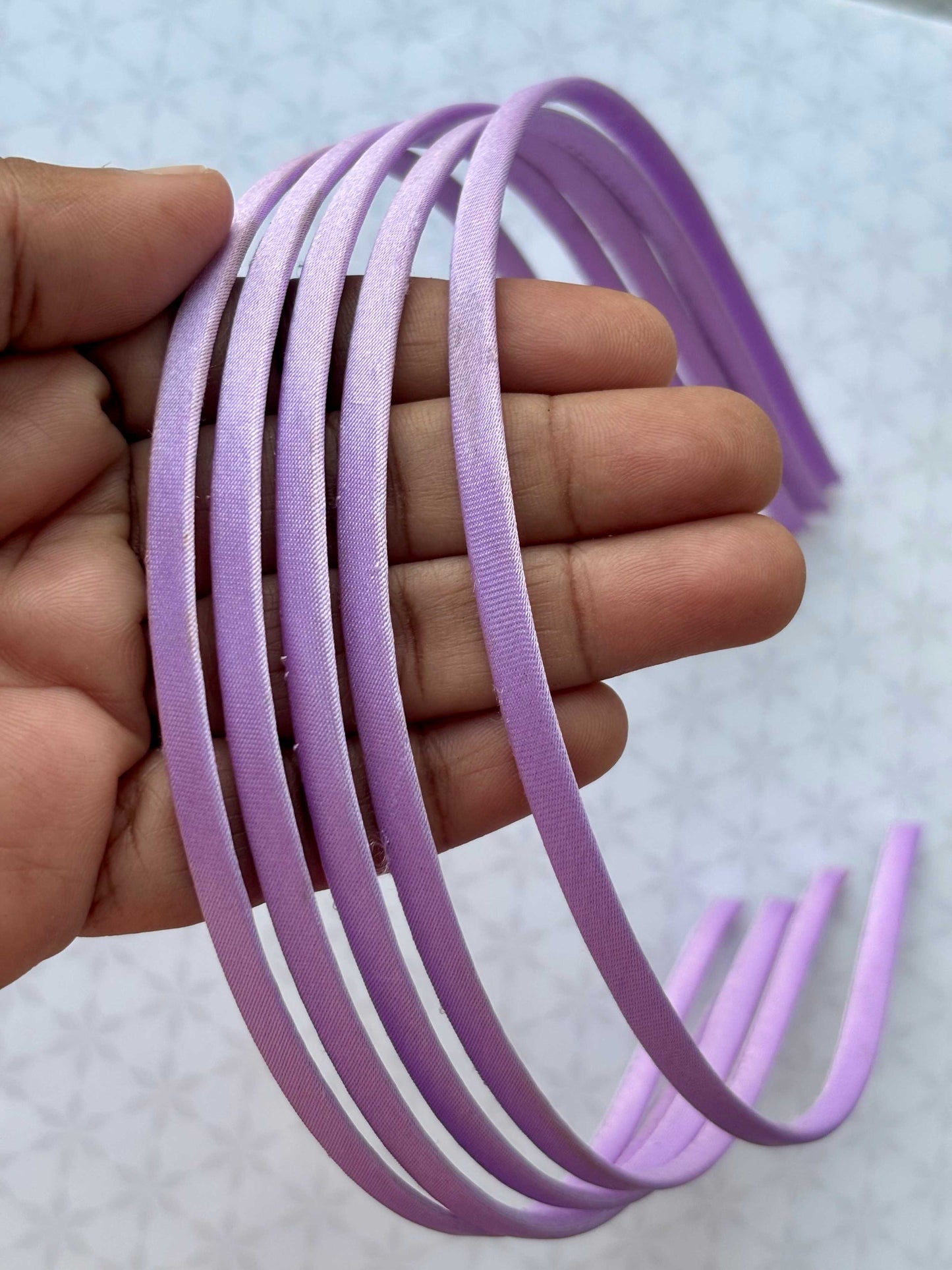 Lavender Satin Hairbands
