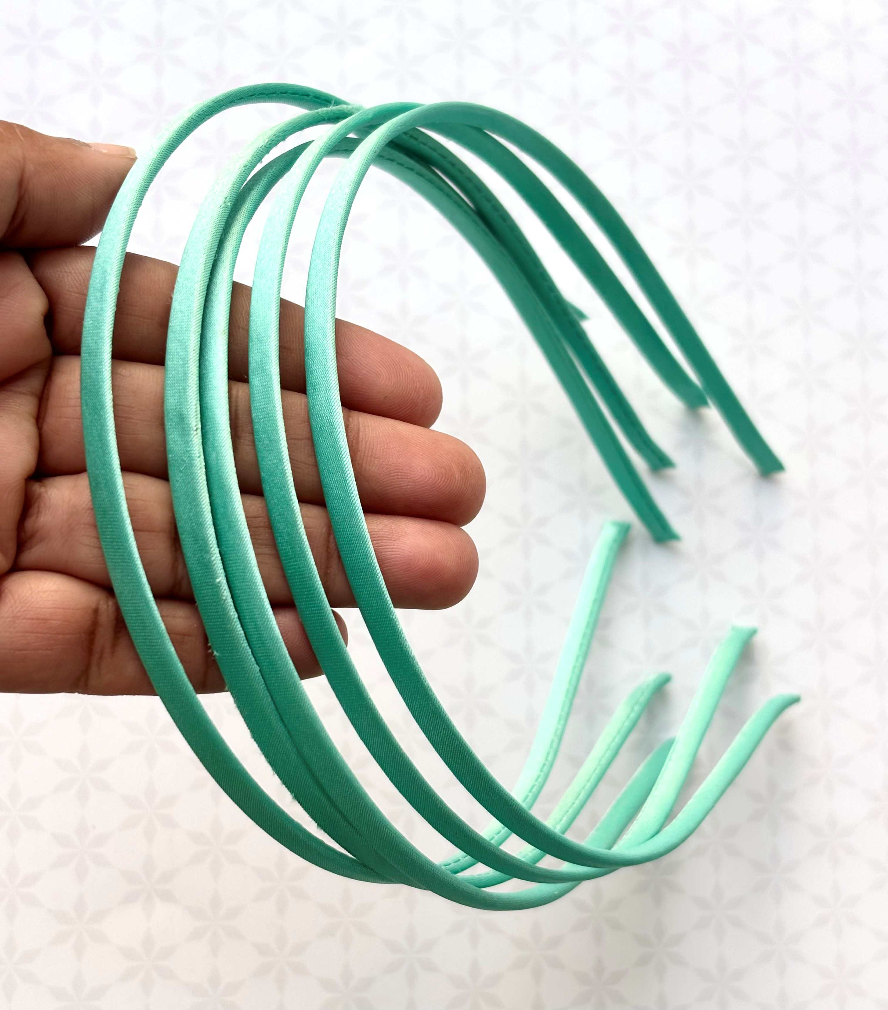 Aqua Blue Satin Hairbands