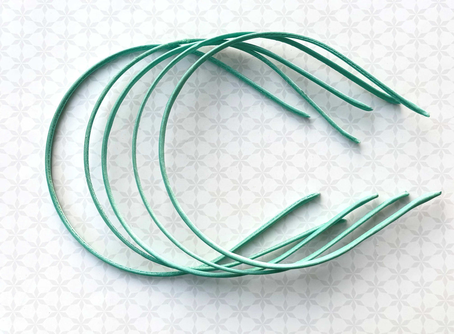 Aqua Blue Satin Hairbands