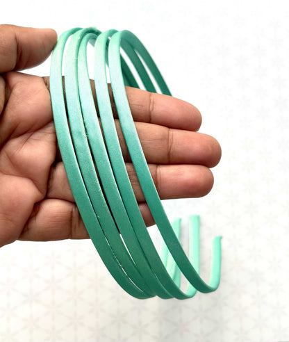 Aqua Blue Satin Hairbands