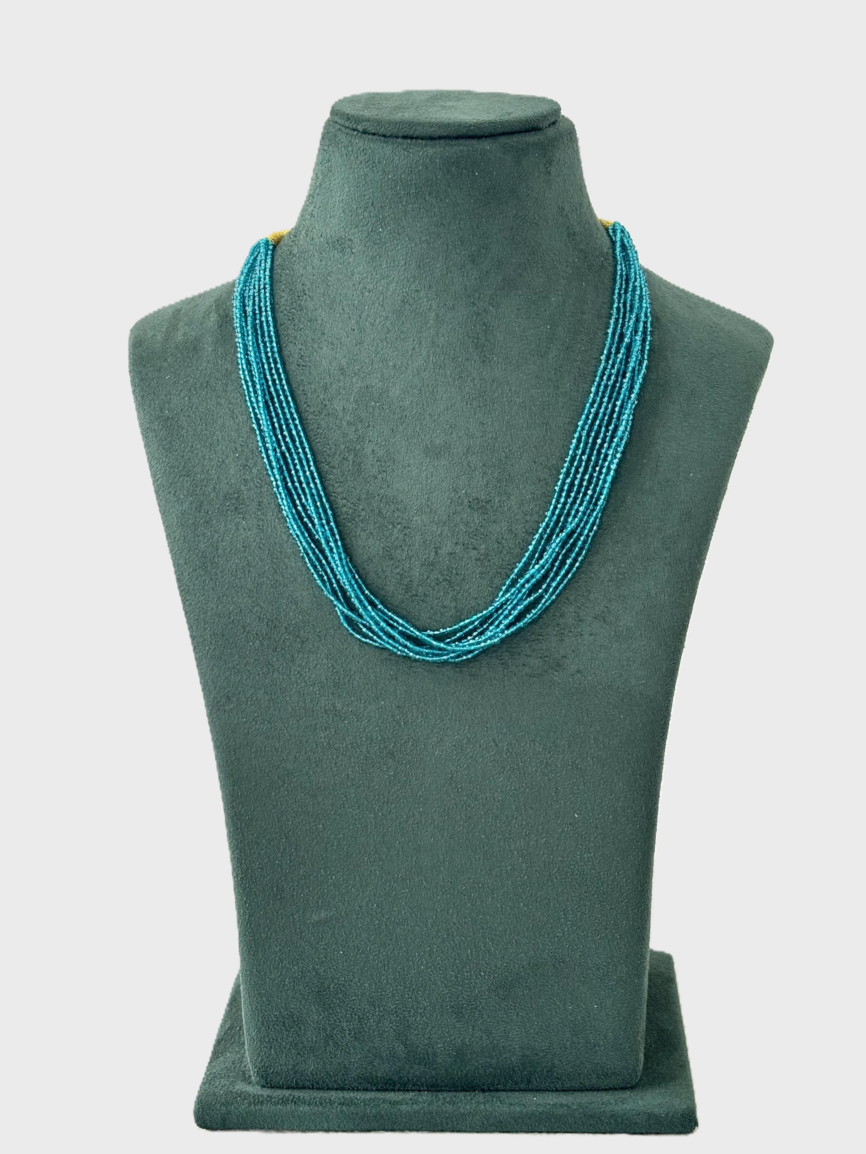 Handcrafted Sea Blue Hydro Bead Necklace