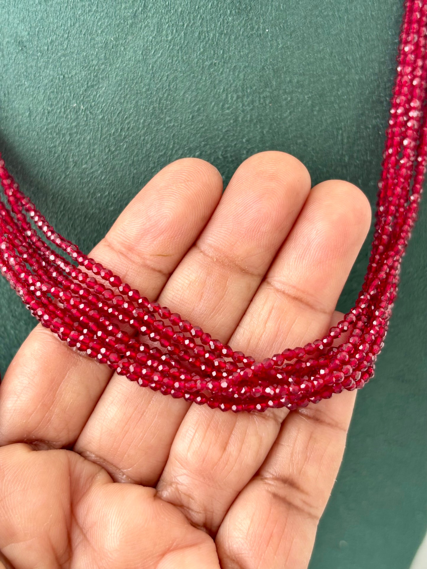 Handcrafted Red Hydro Bead Necklace
