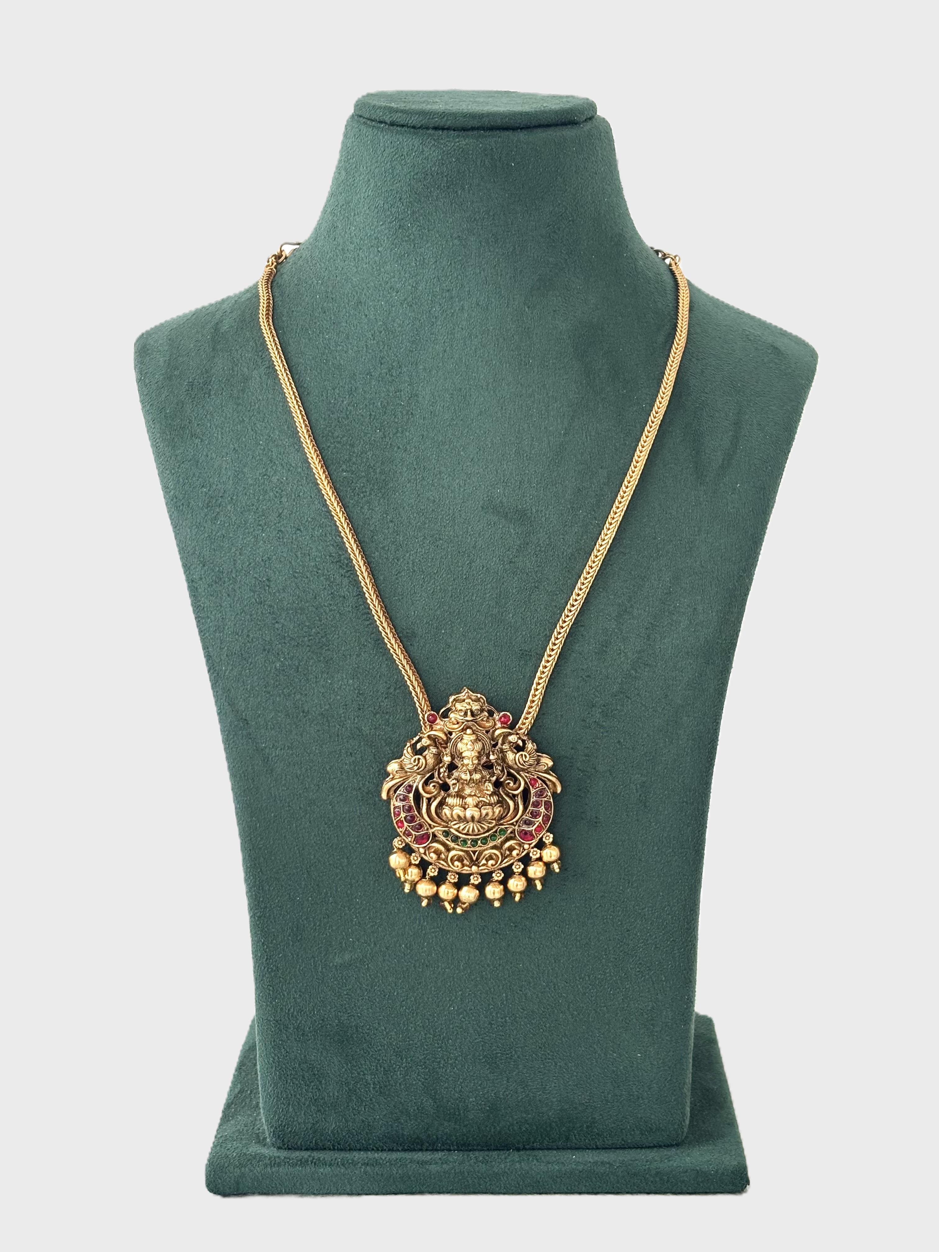 Traditional Indian Neckwear with Lakshmi Pendant