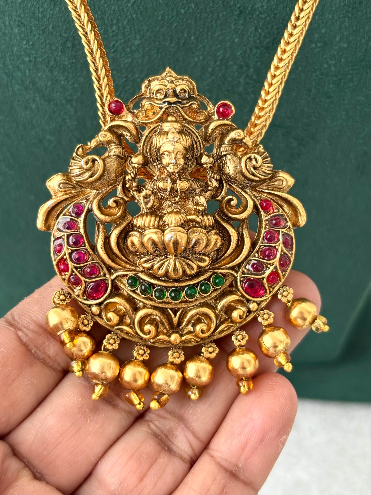 Traditional Indian Neckwear with Lakshmi Pendant