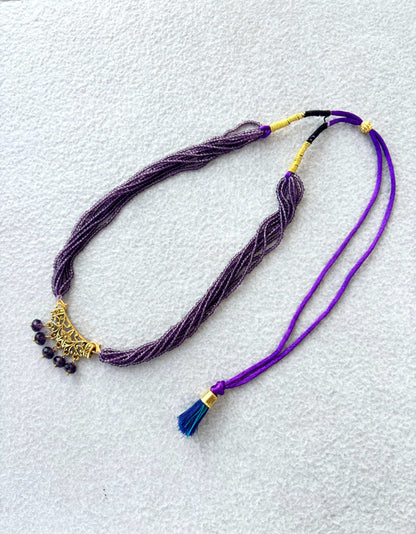 Purple Hydro Bead Multi-Strand Necklace