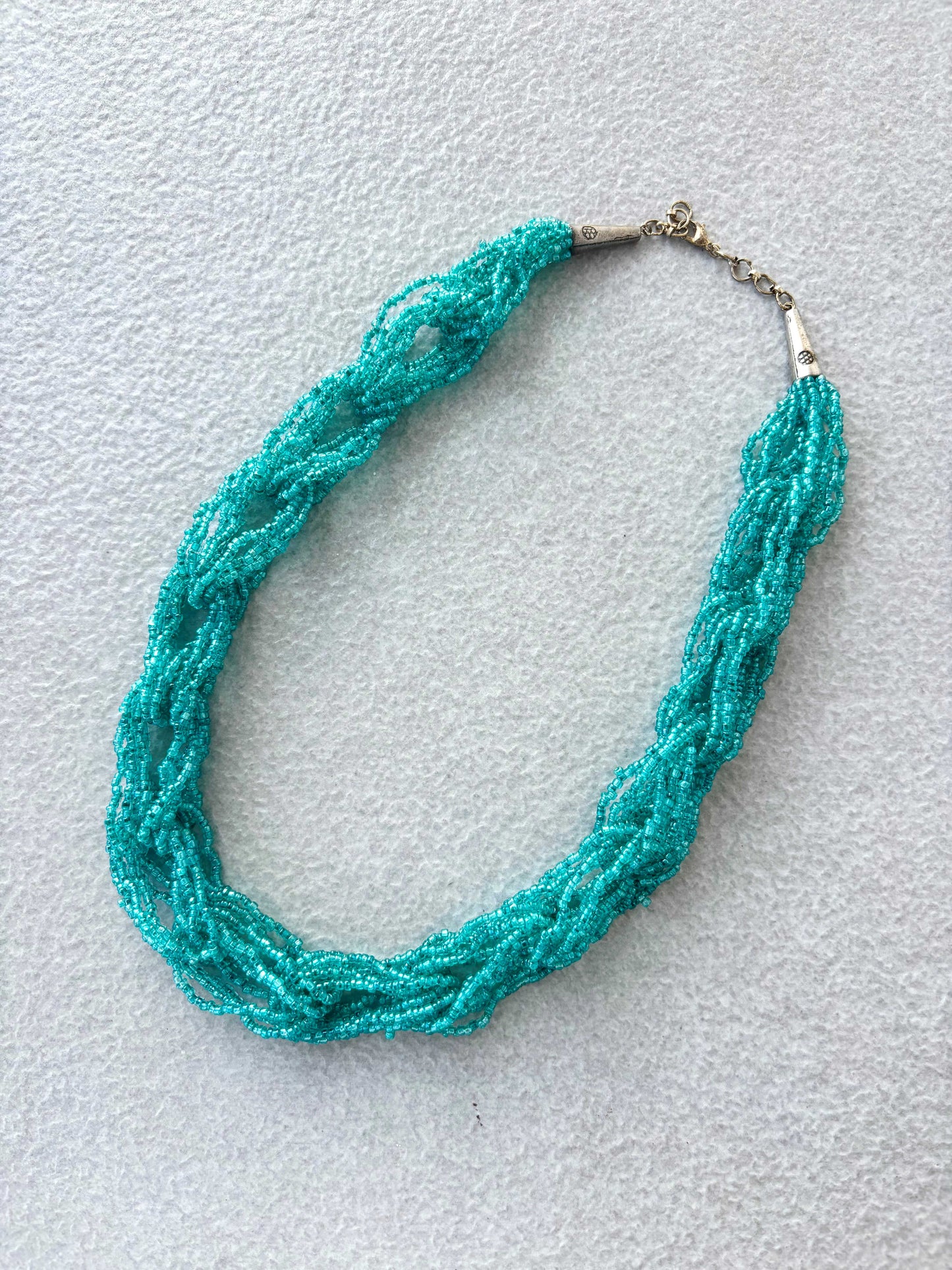 Teal Multi-Strand Seed Bead Necklace
