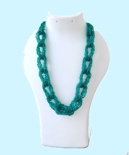 Teal Multi-Strand Seed Bead Necklace