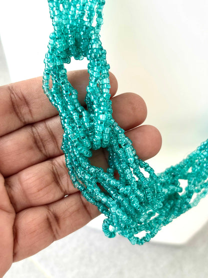 Teal Multi-Strand Seed Bead Necklace