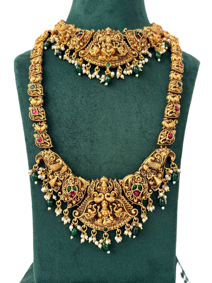 Royal Pearl and Emerald Lakshmi Jewelry Set
