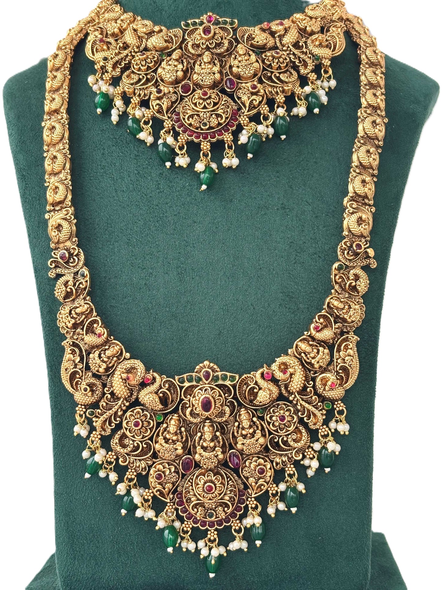 Royal Floral Lakshmi Pearl Bridal Set