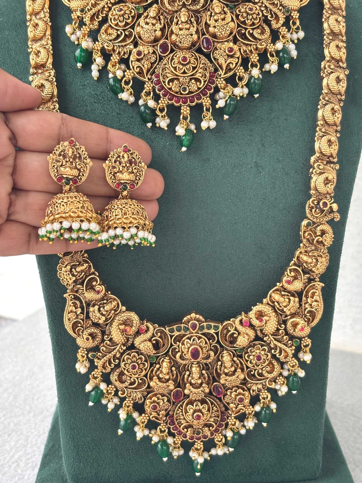 Royal Floral Lakshmi Pearl Bridal Set