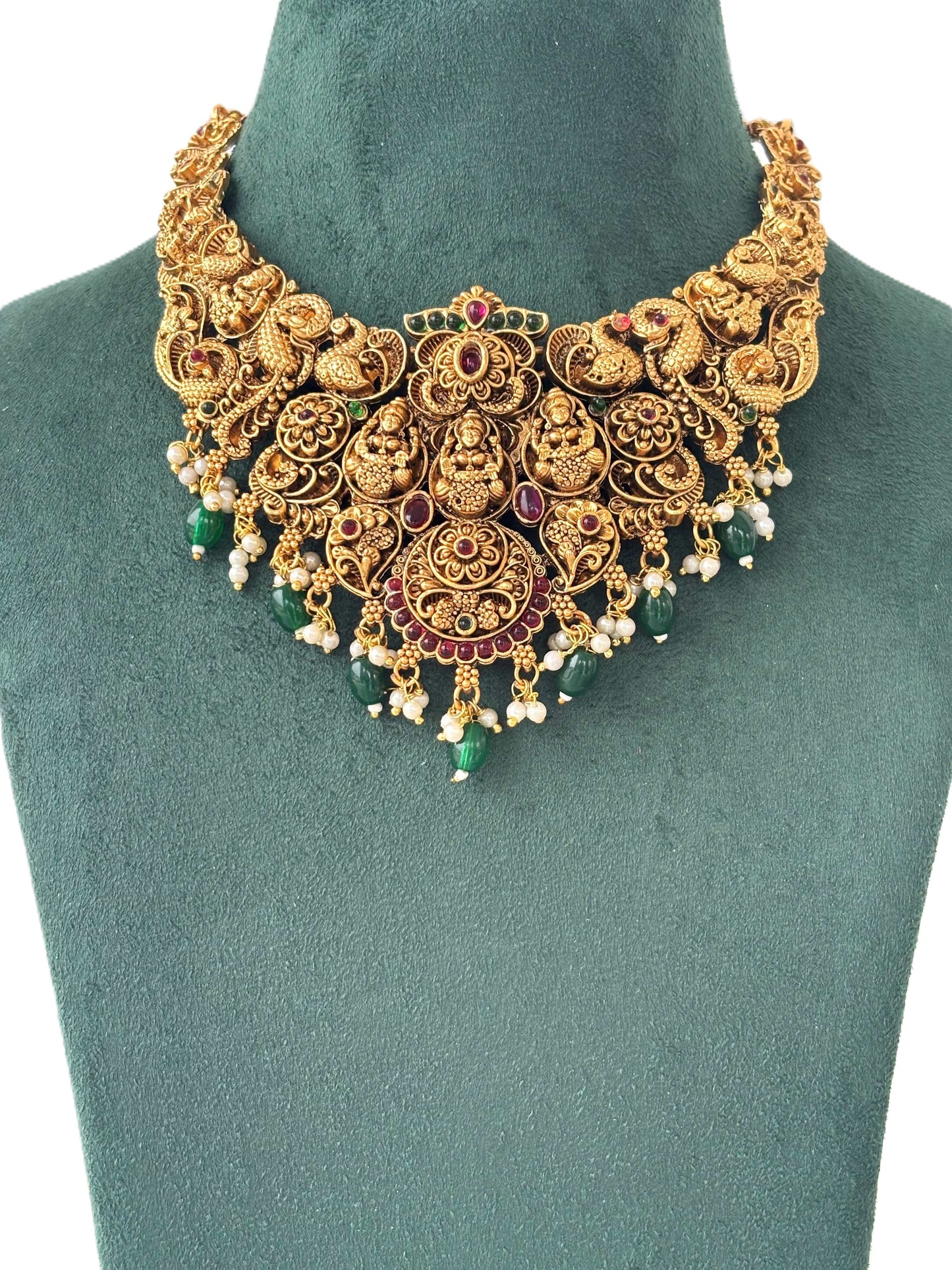 Royal Floral Lakshmi Pearl Bridal Set