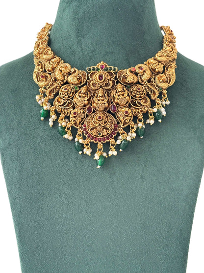 Royal Floral Lakshmi Pearl Bridal Set