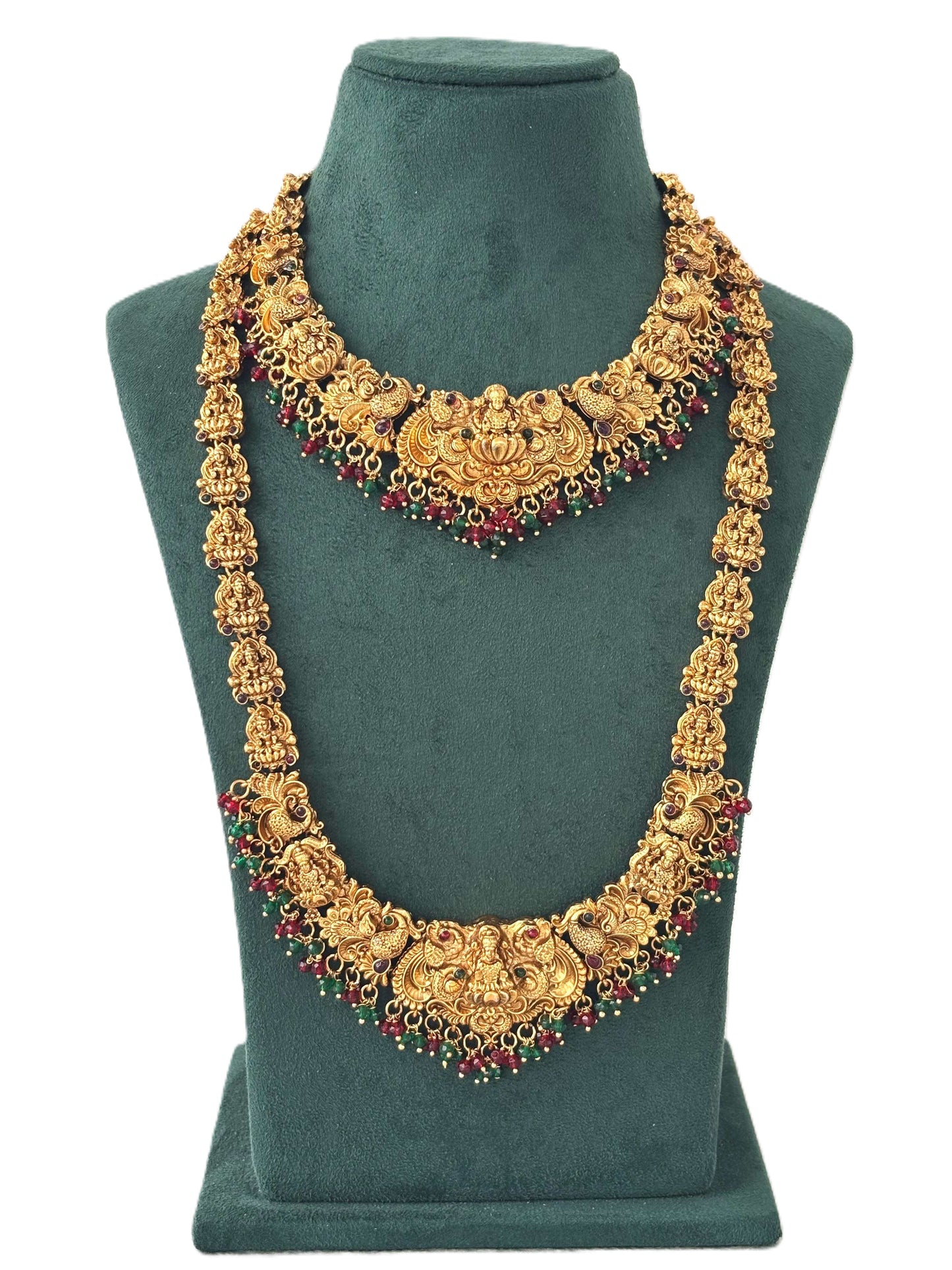 Ornate Deity Bead Dangle Temple Set