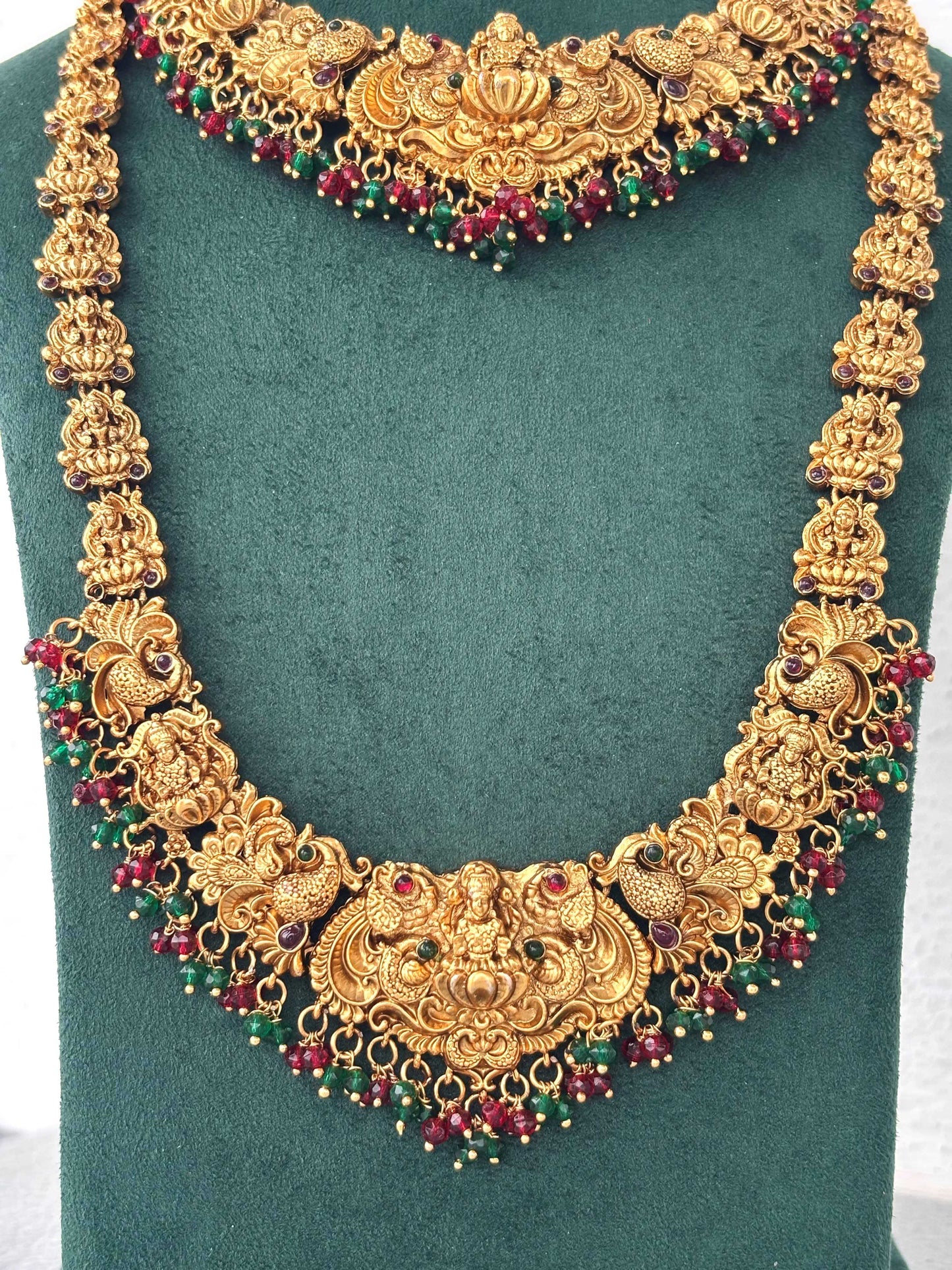 Ornate Deity Bead Dangle Temple Set