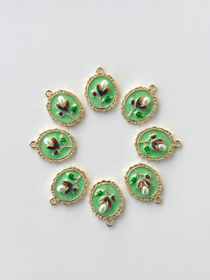 Pearl and Burgundy Bud Charms