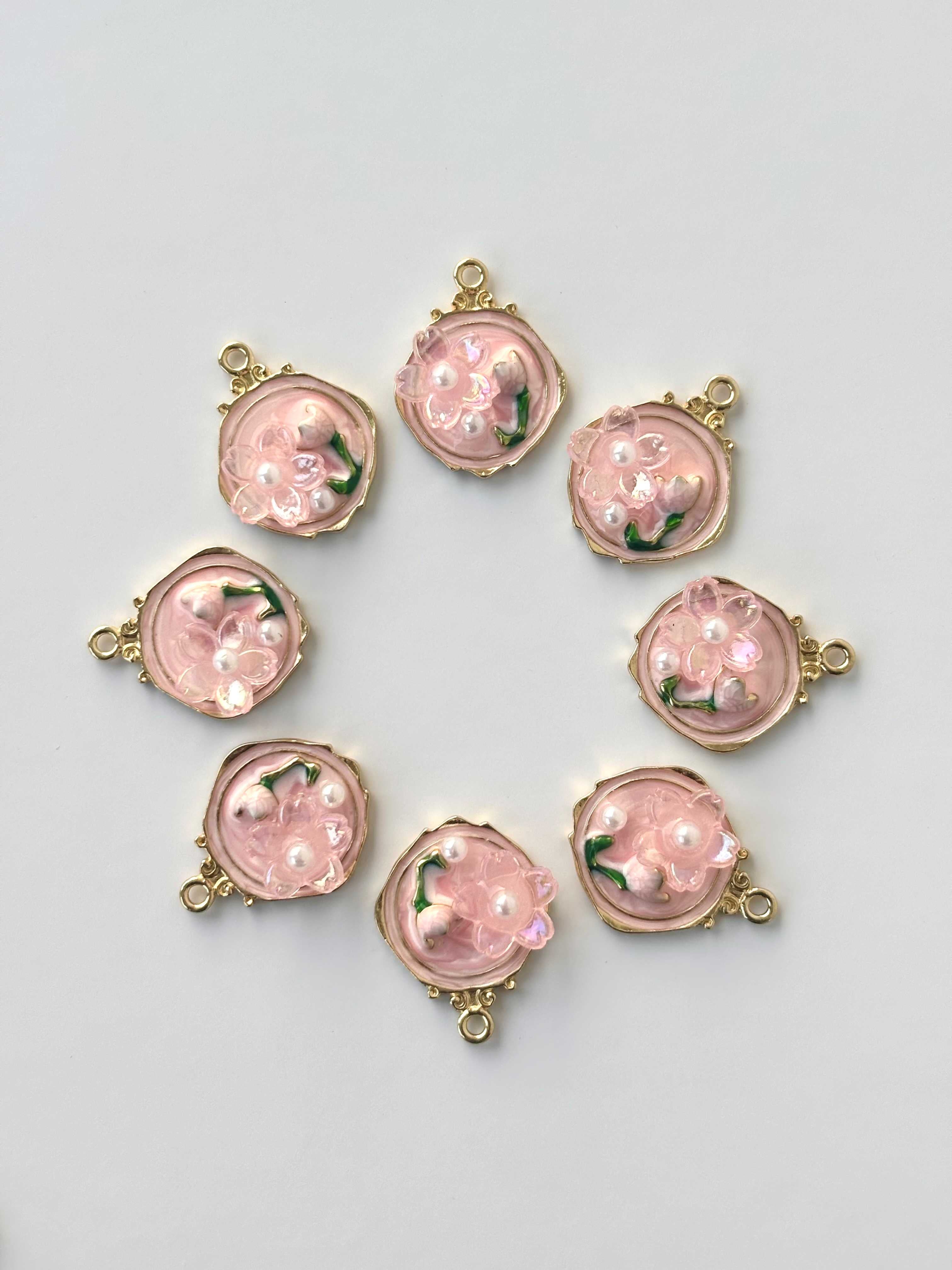 Premium Pink Sakura Pearl Charms