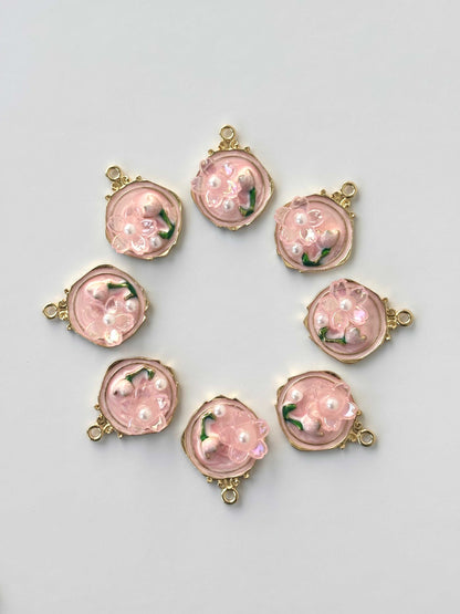 Premium Pink Sakura Pearl Charms