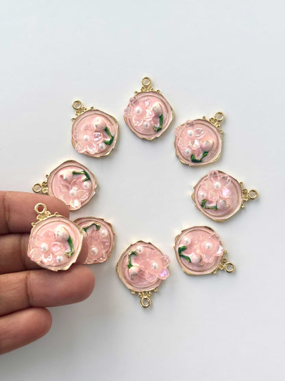 Premium Pink Sakura Pearl Charms