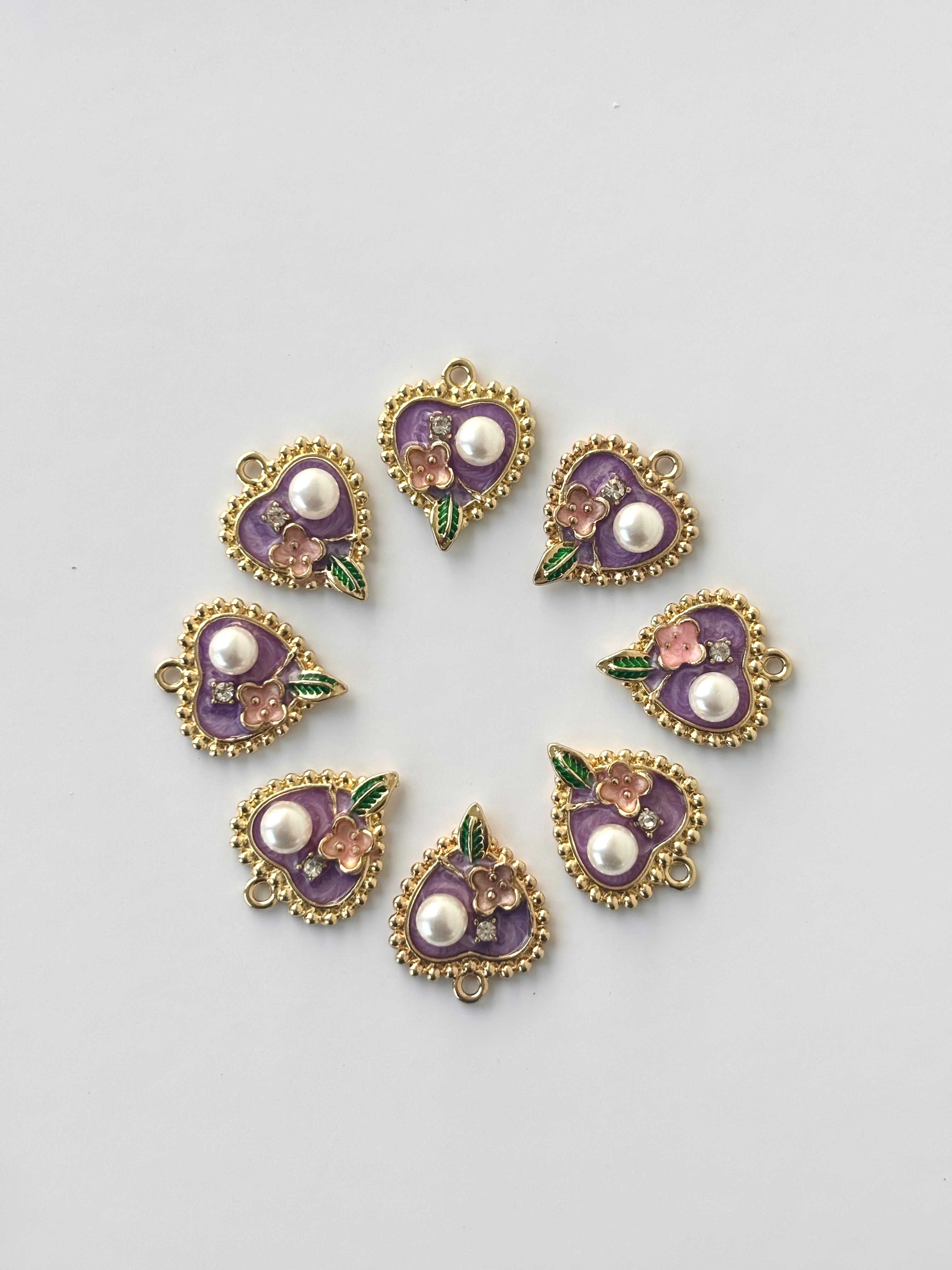 Premium Purple Heart Enamel Charms