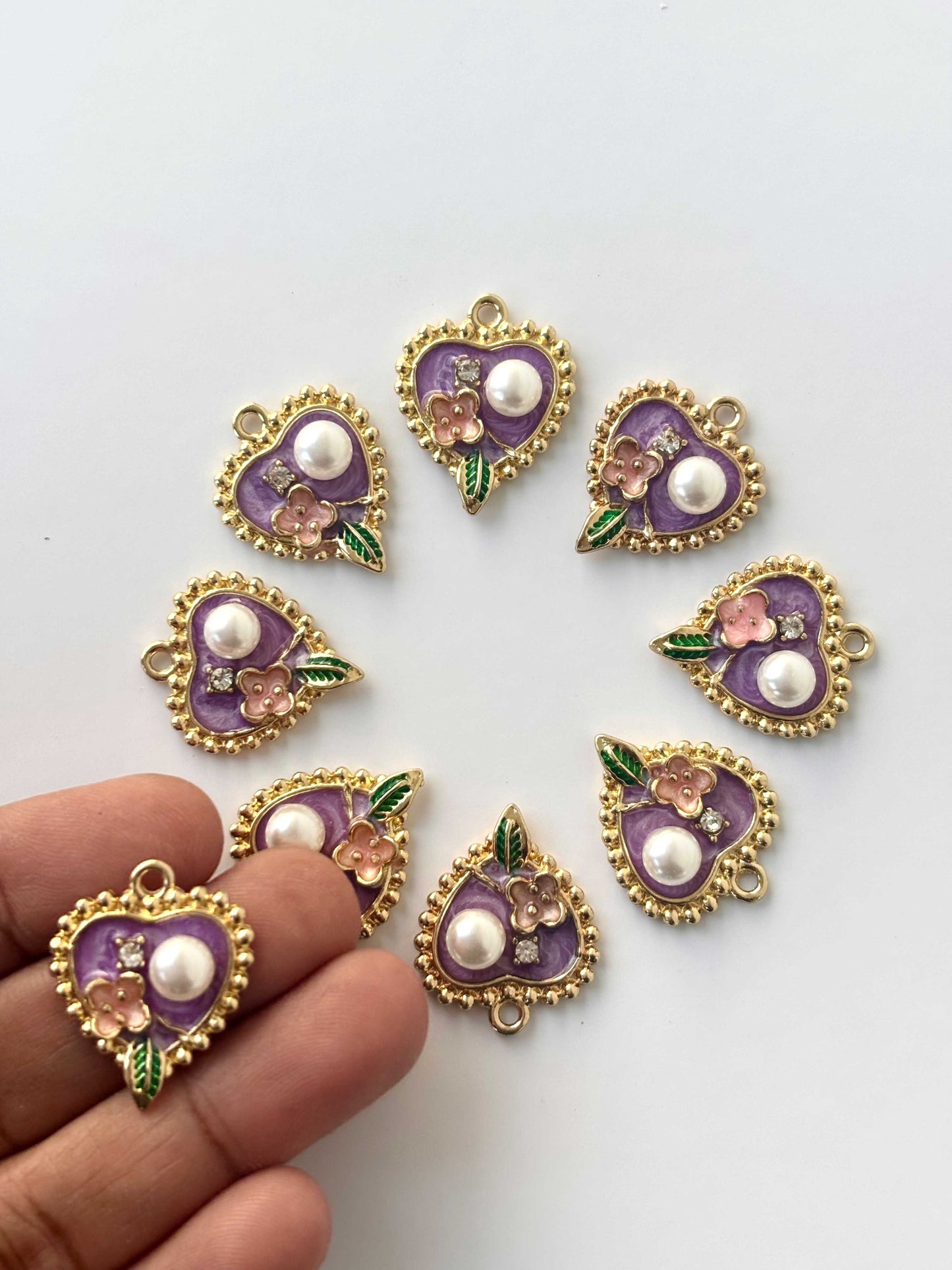 Premium Purple Heart Enamel Charms