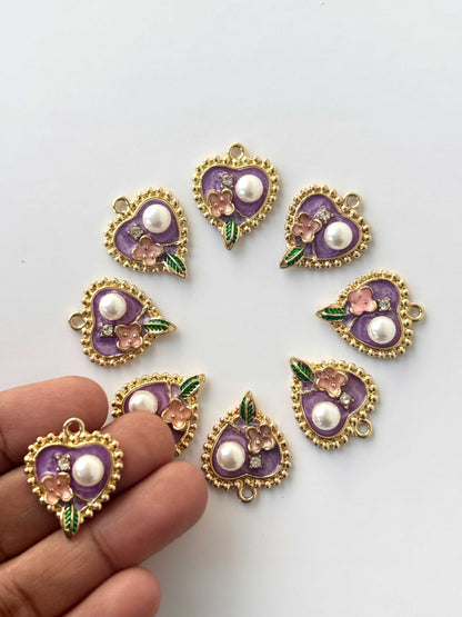 Premium Purple Heart Enamel Charms