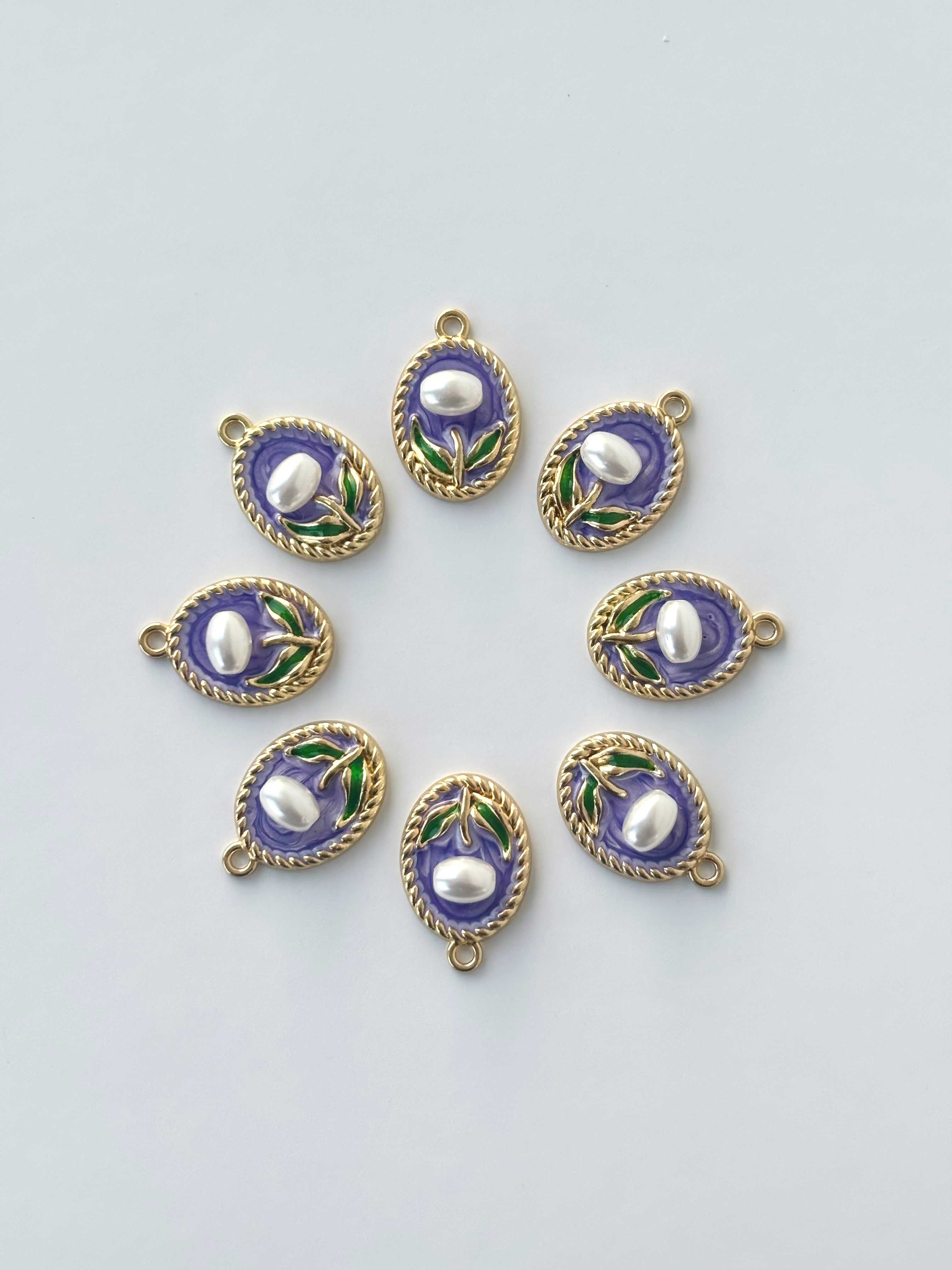 Regal Purple Pearl Charms