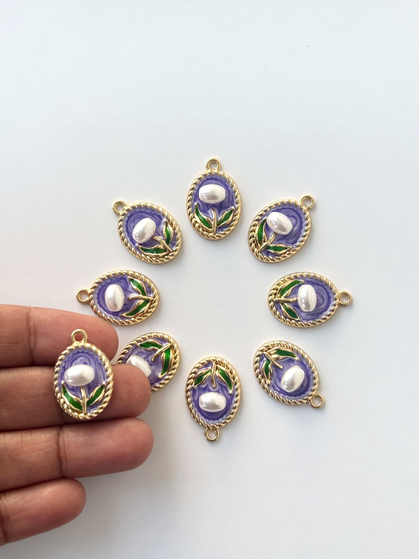 Regal Purple Pearl Charms