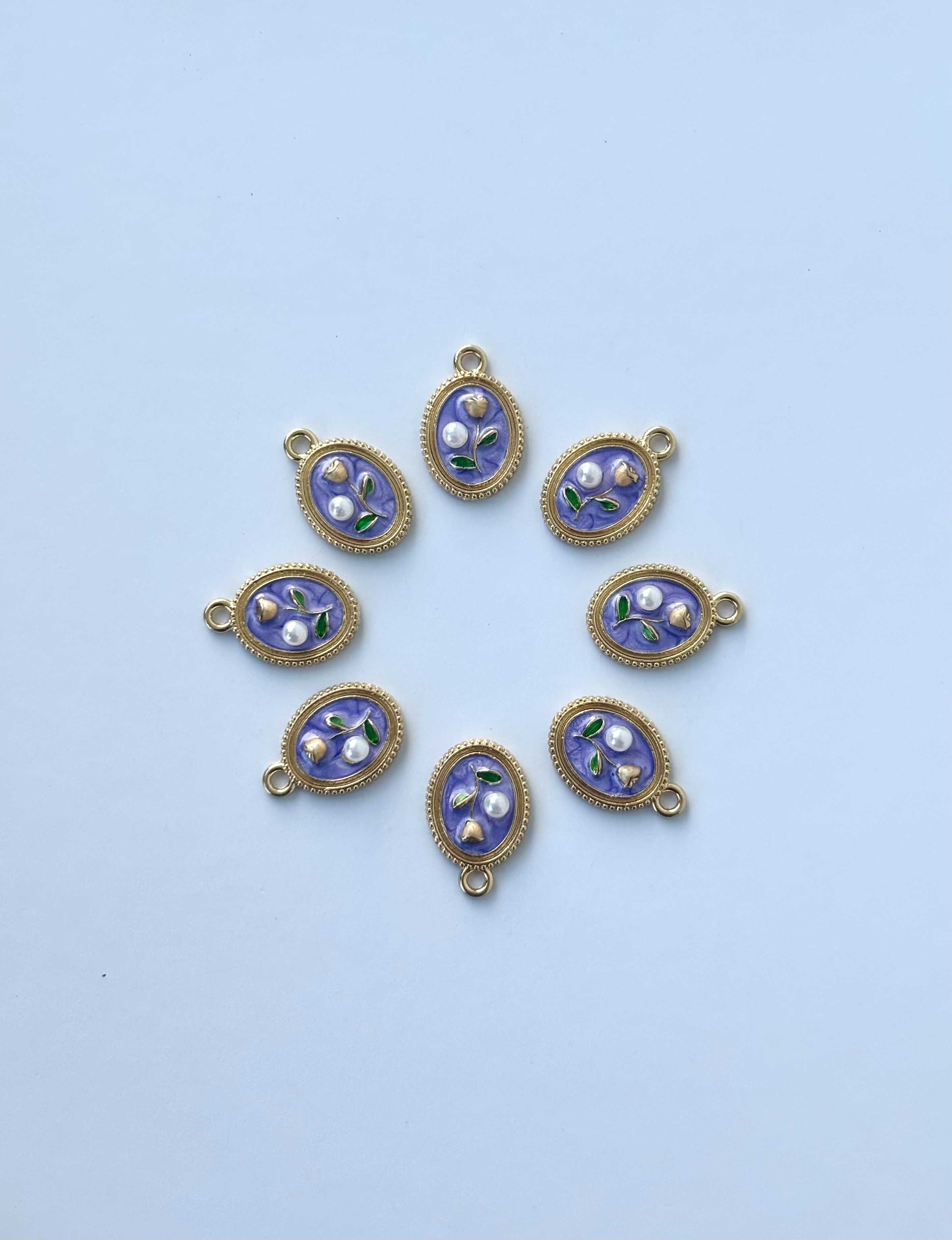 Royal Lavender Rose Charms