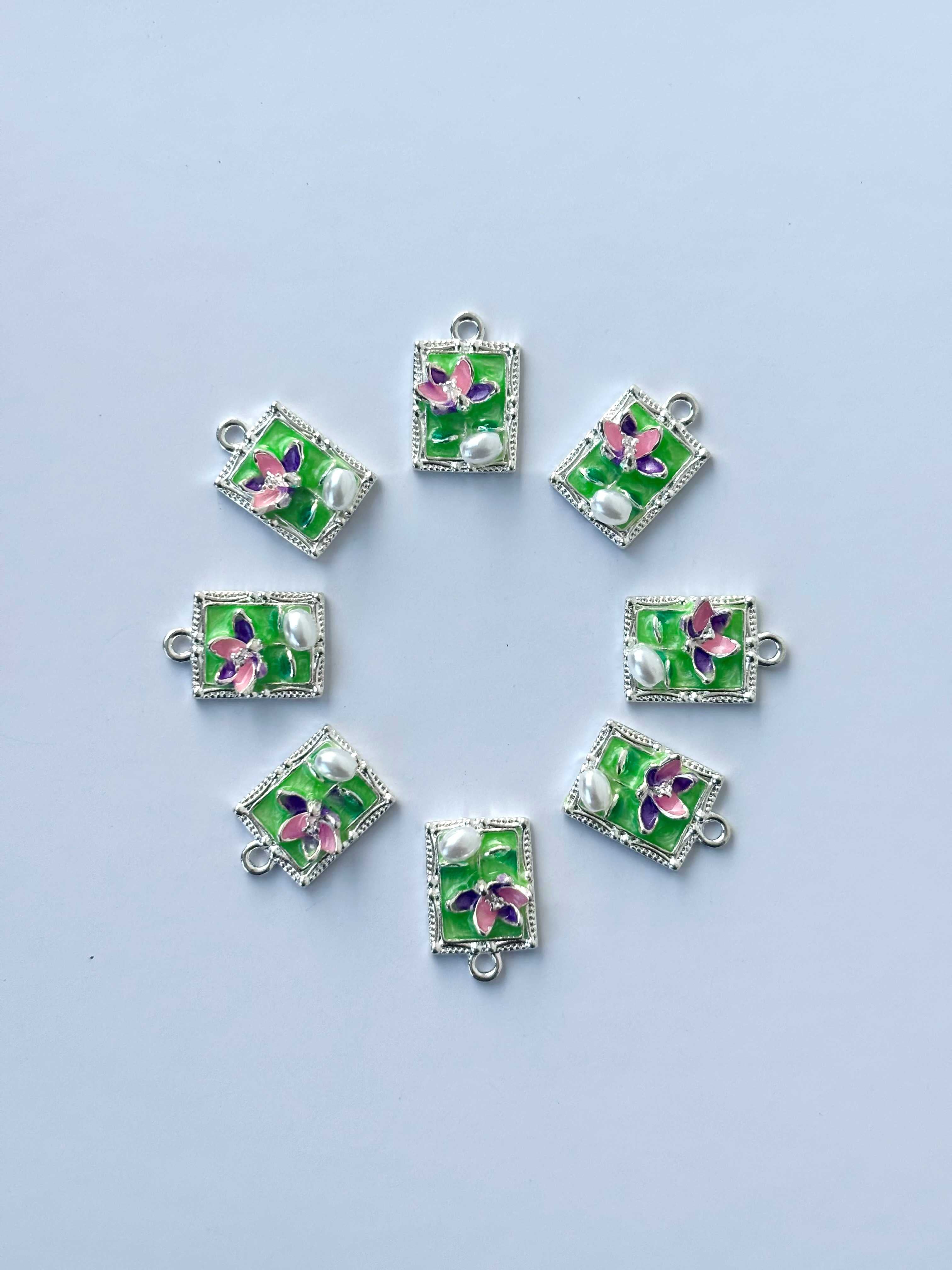 Orchid Pearl Enamel Charms