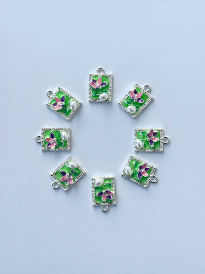 Orchid Pearl Enamel Charms