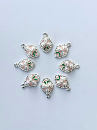 Pearl Cluster Enamel Charms