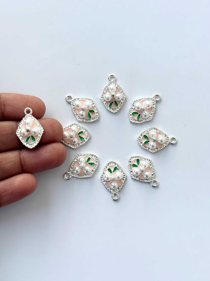 Pearl Cluster Enamel Charms