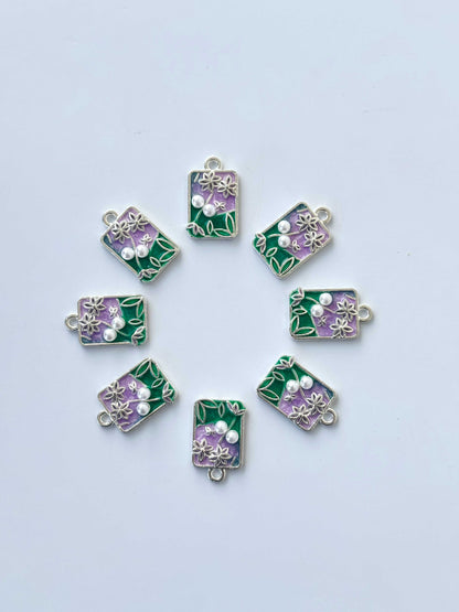 Lilac Pearl Enamel Charms