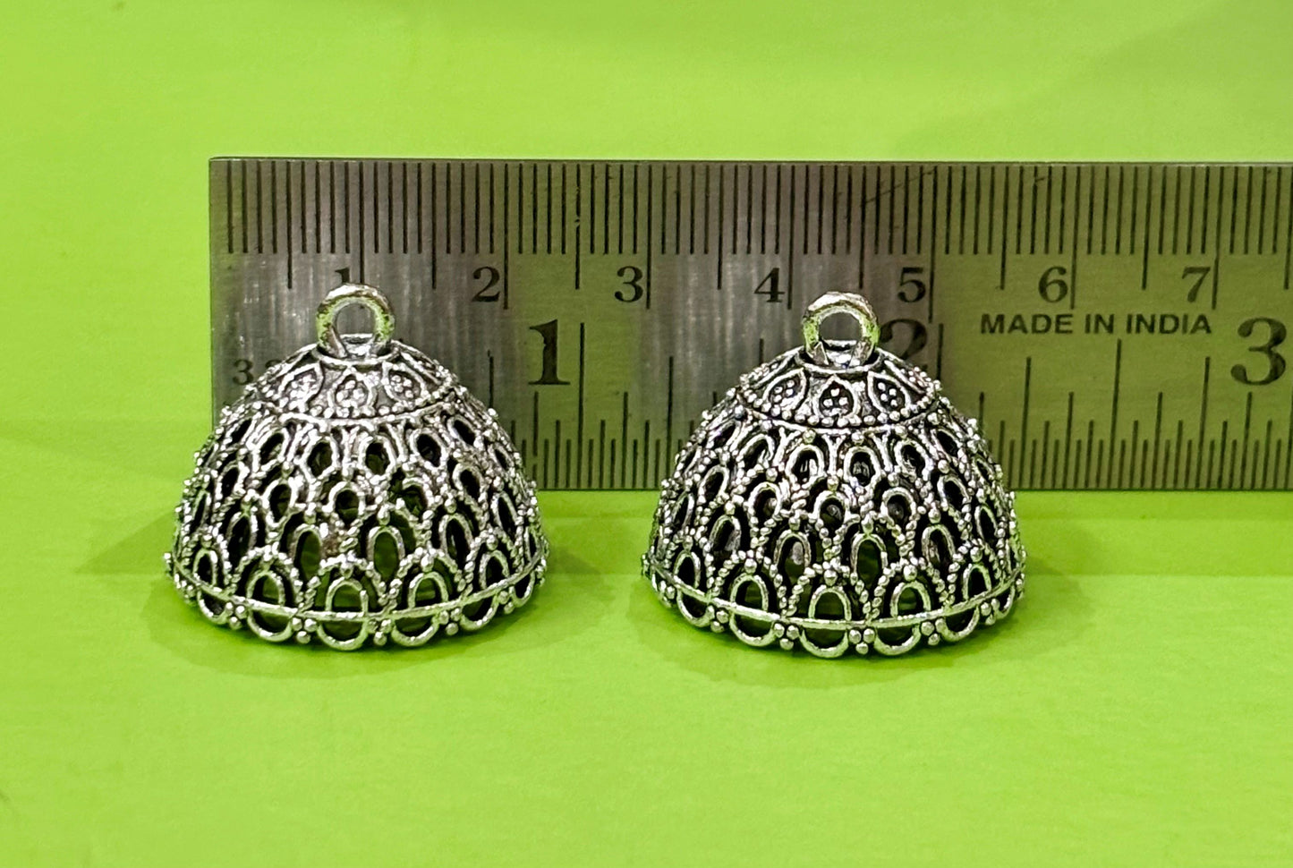 Ethnic Filigree Silver Jhumka Base for Women