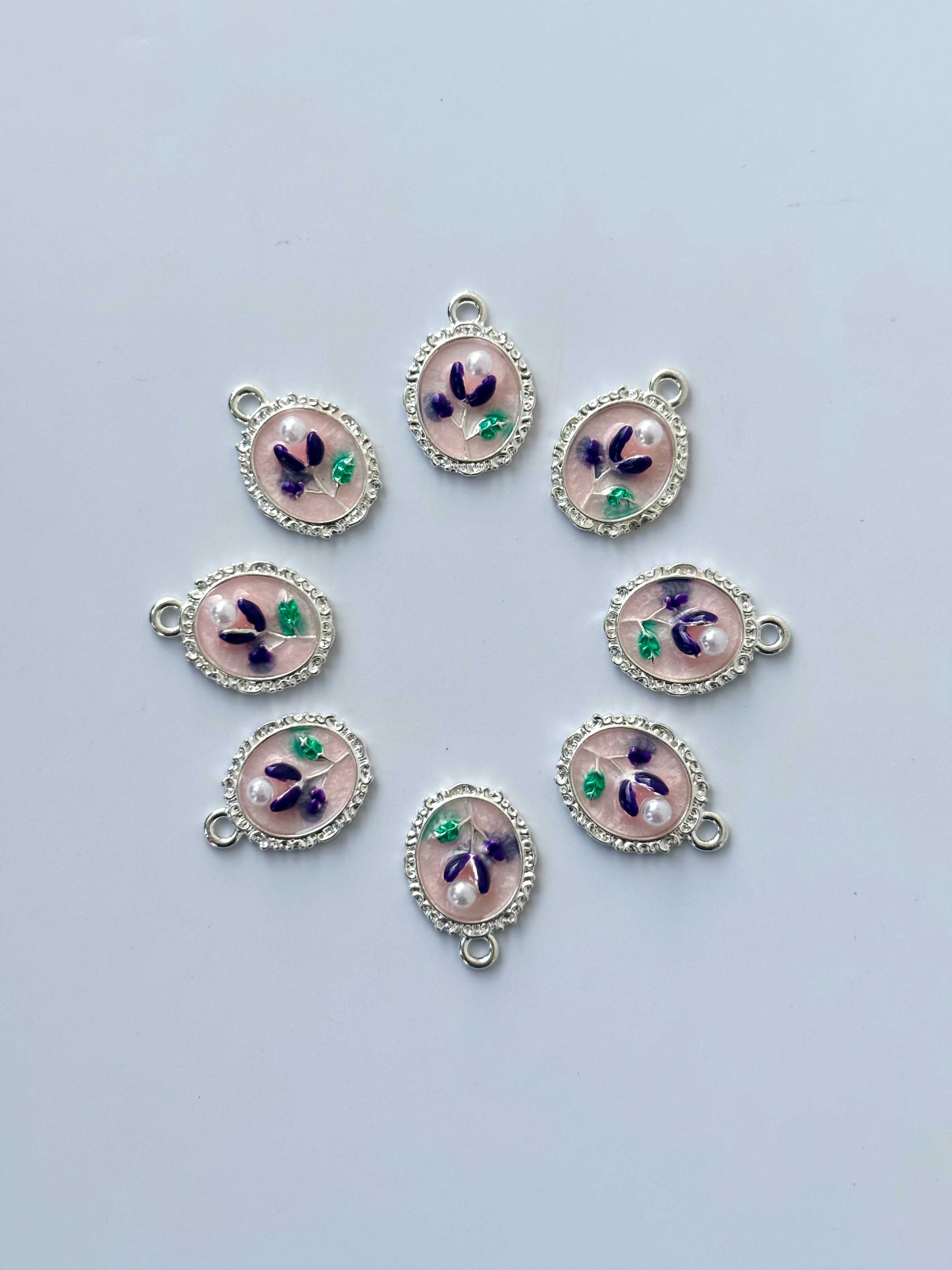 Lavender and Rose Pearl Charms