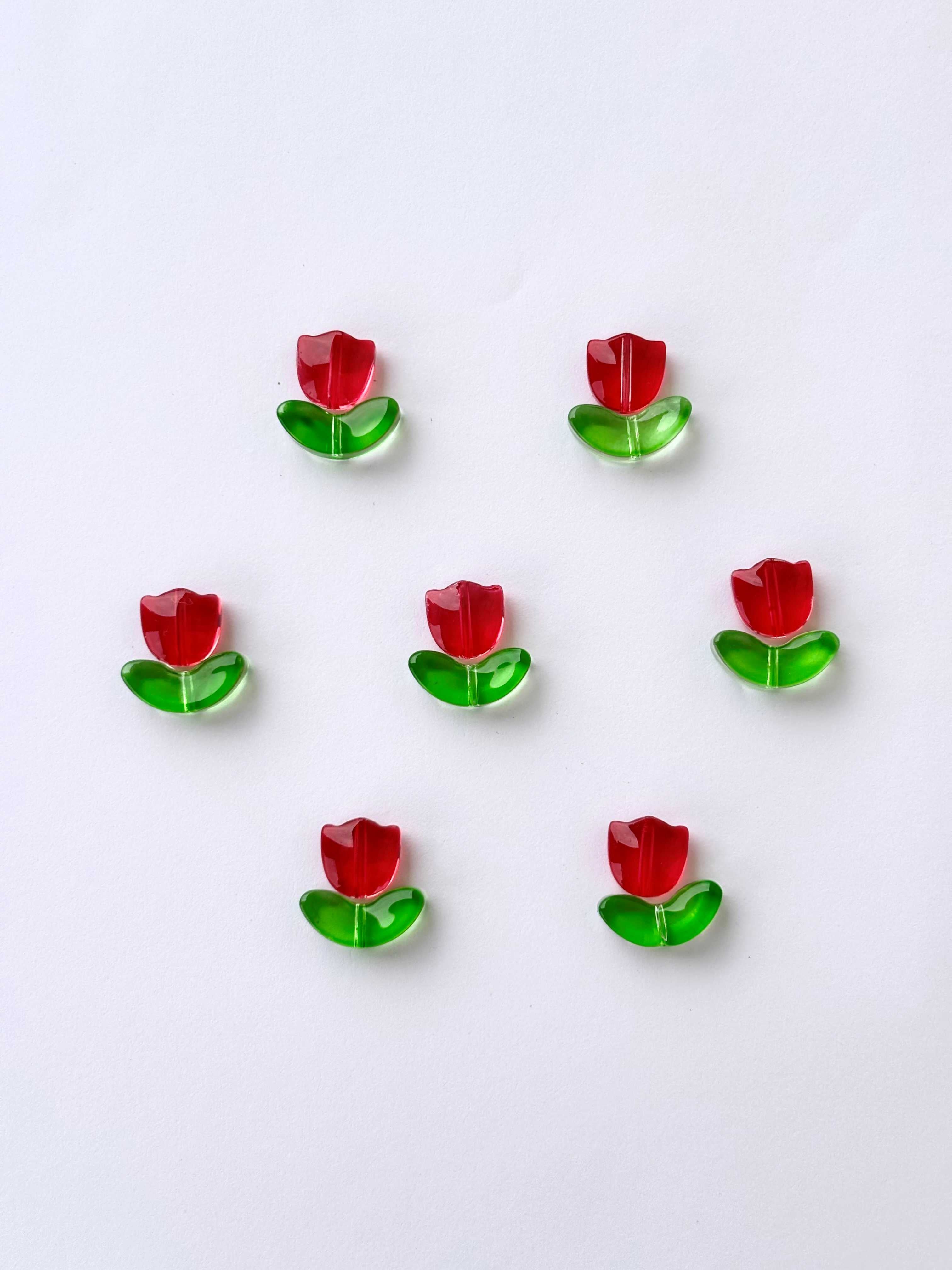 Scarlet Bloom Tulip Beads