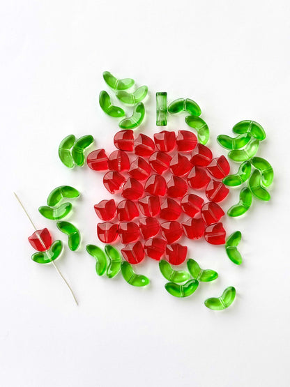 Scarlet Bloom Tulip Beads