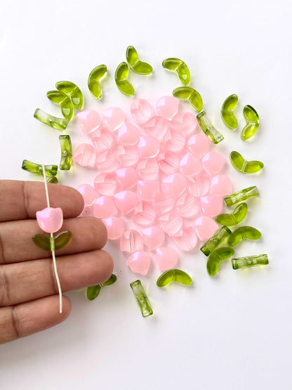 Pastel Pink Tulip Beads