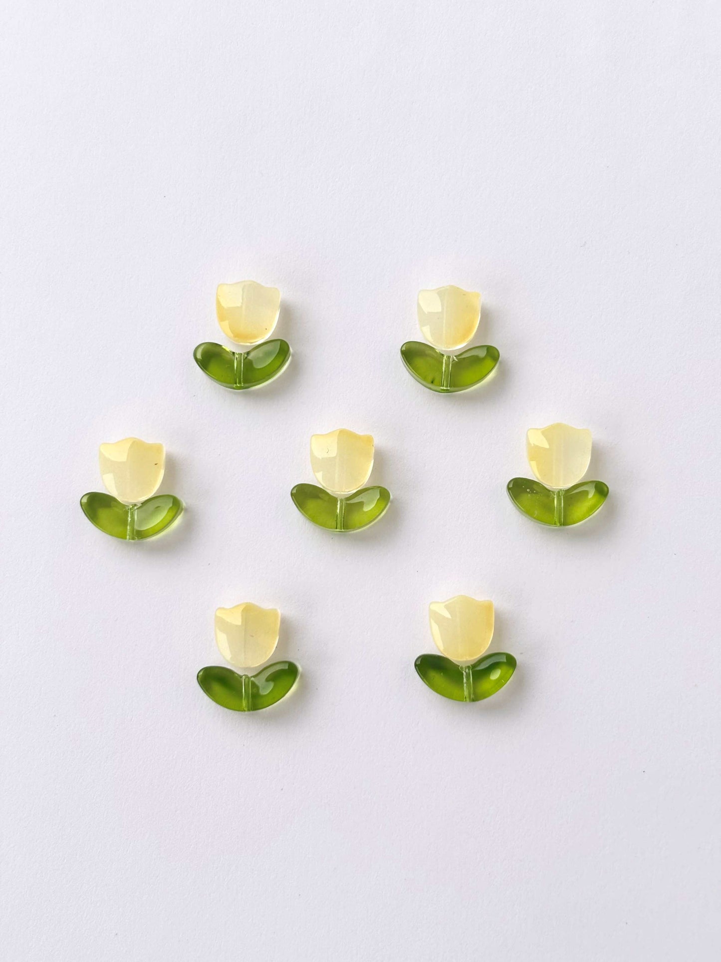 Yellow Tulip Flower Beads