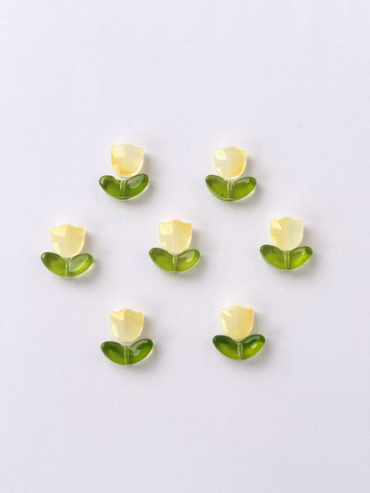 Yellow Tulip Flower Beads