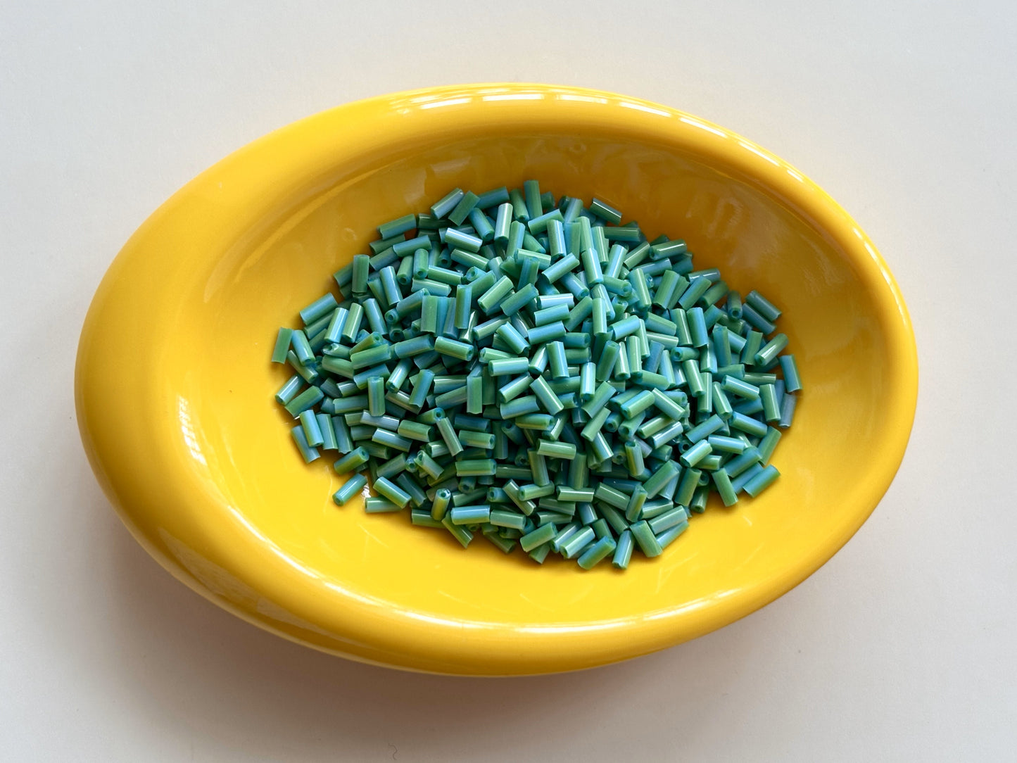 Light Blue and Pale Green Tubular Beads