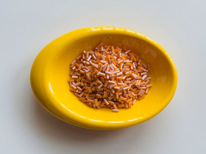 Orange and White Tubular Beads