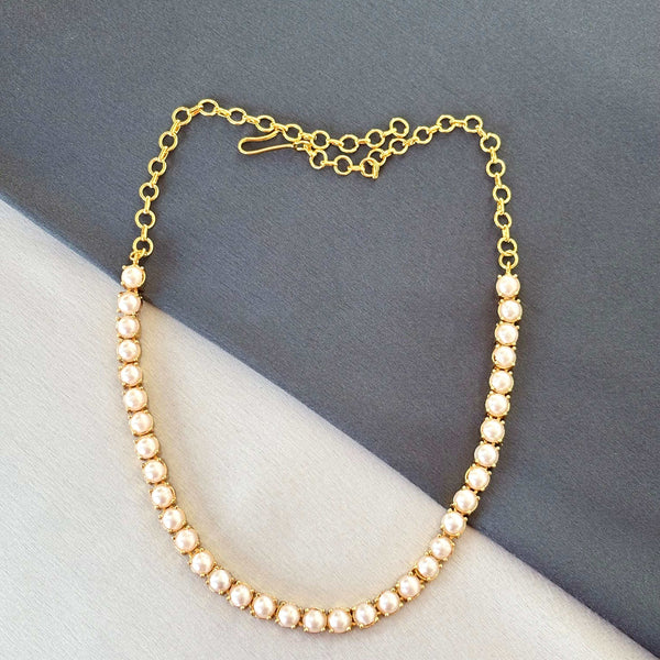 Gold-Plated Pearl Necklace