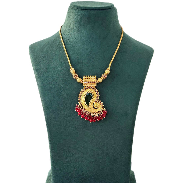 Elegant Gold-Plated Traditional Palakka Necklace