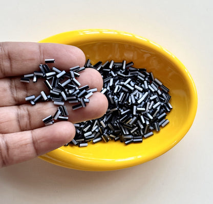 Black and White Tubular Beads