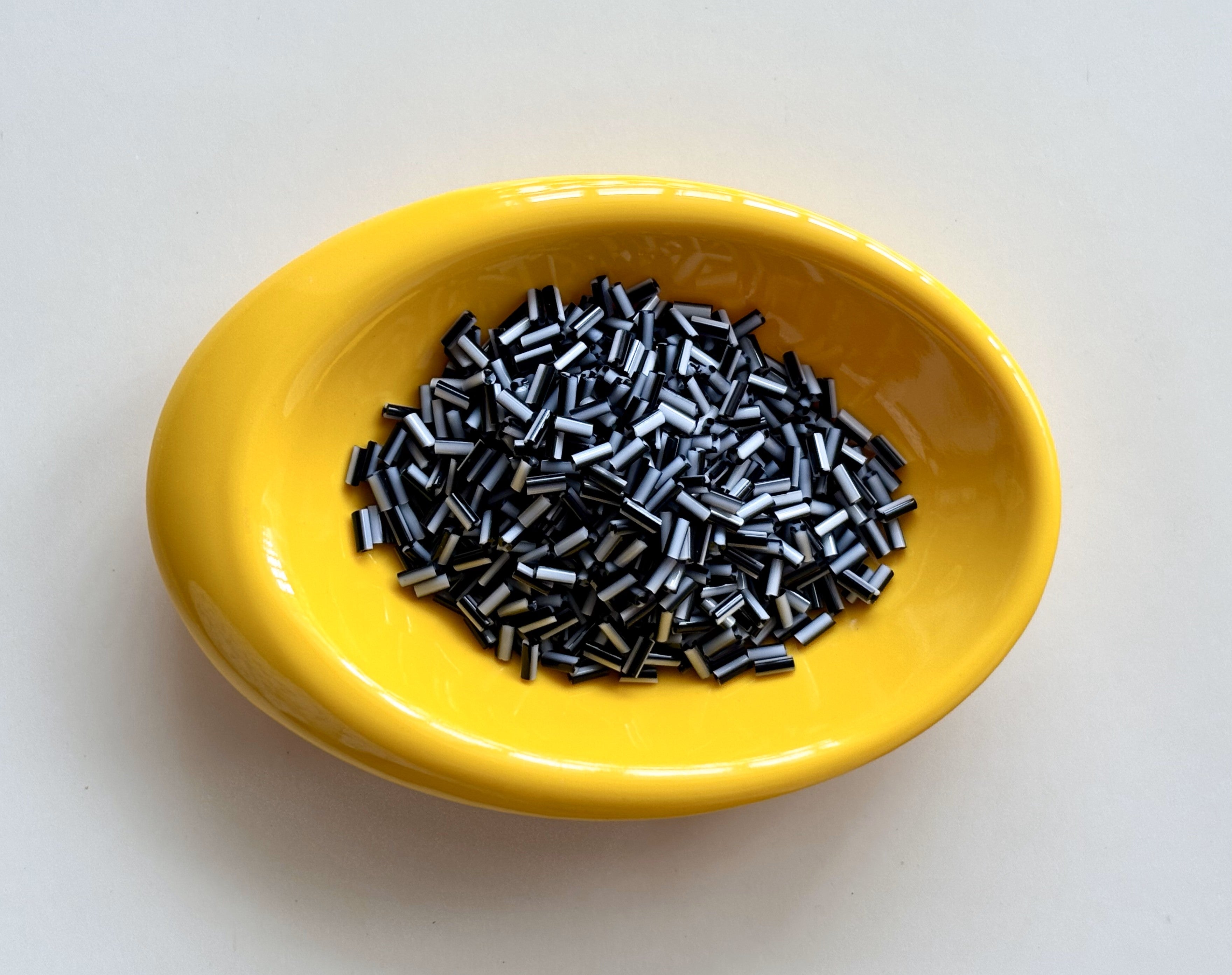 Black and White Tubular Beads