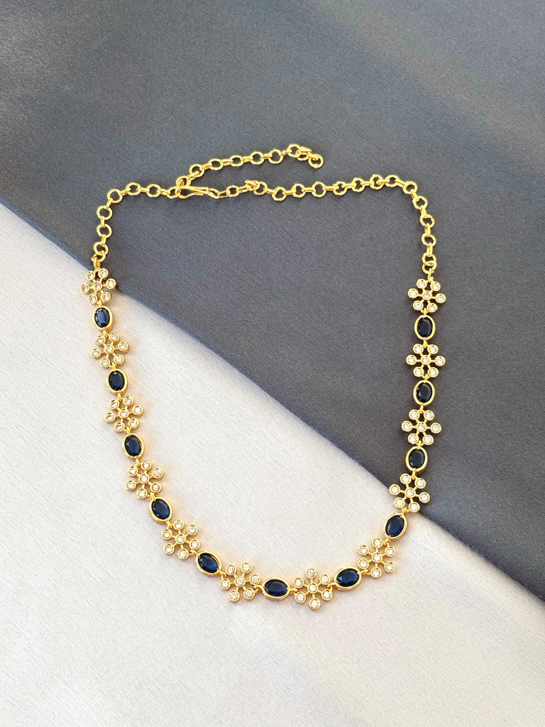 Designer Necklace with Blue and White Stones