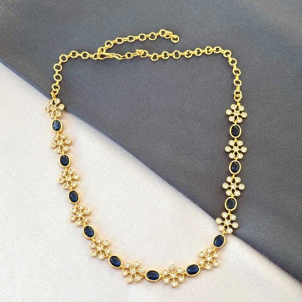 Designer Necklace with Blue and White Stones